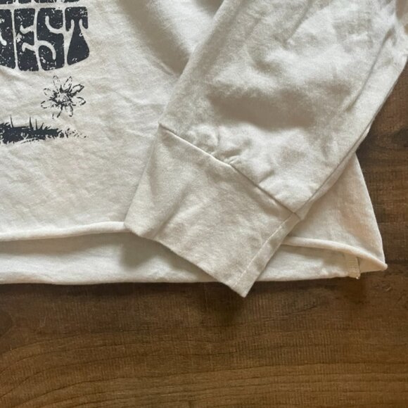 Zutter Graphic Cowboy Long Sleeve Tee Size L White Vintage Western USA Made - Picture 4 of 6